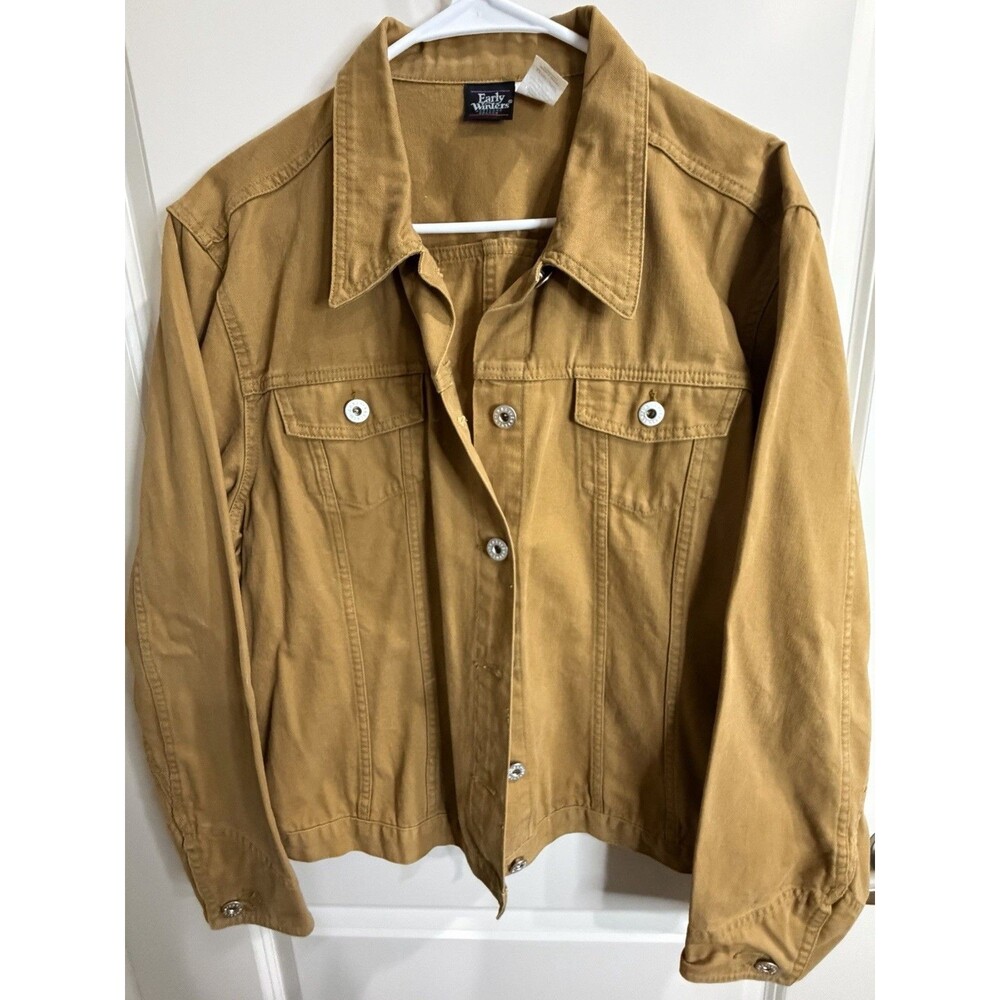 VTG Early Winters Organic Cotton Trucker Jacket Ochre Mustard Yellow Unisex XL